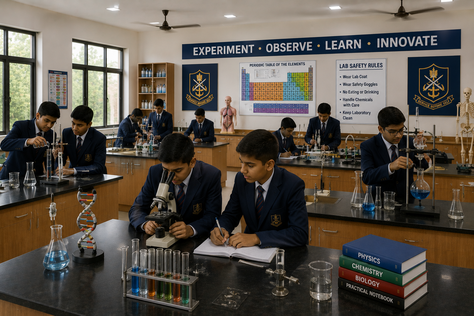 Students at Sainik School Ambikapur